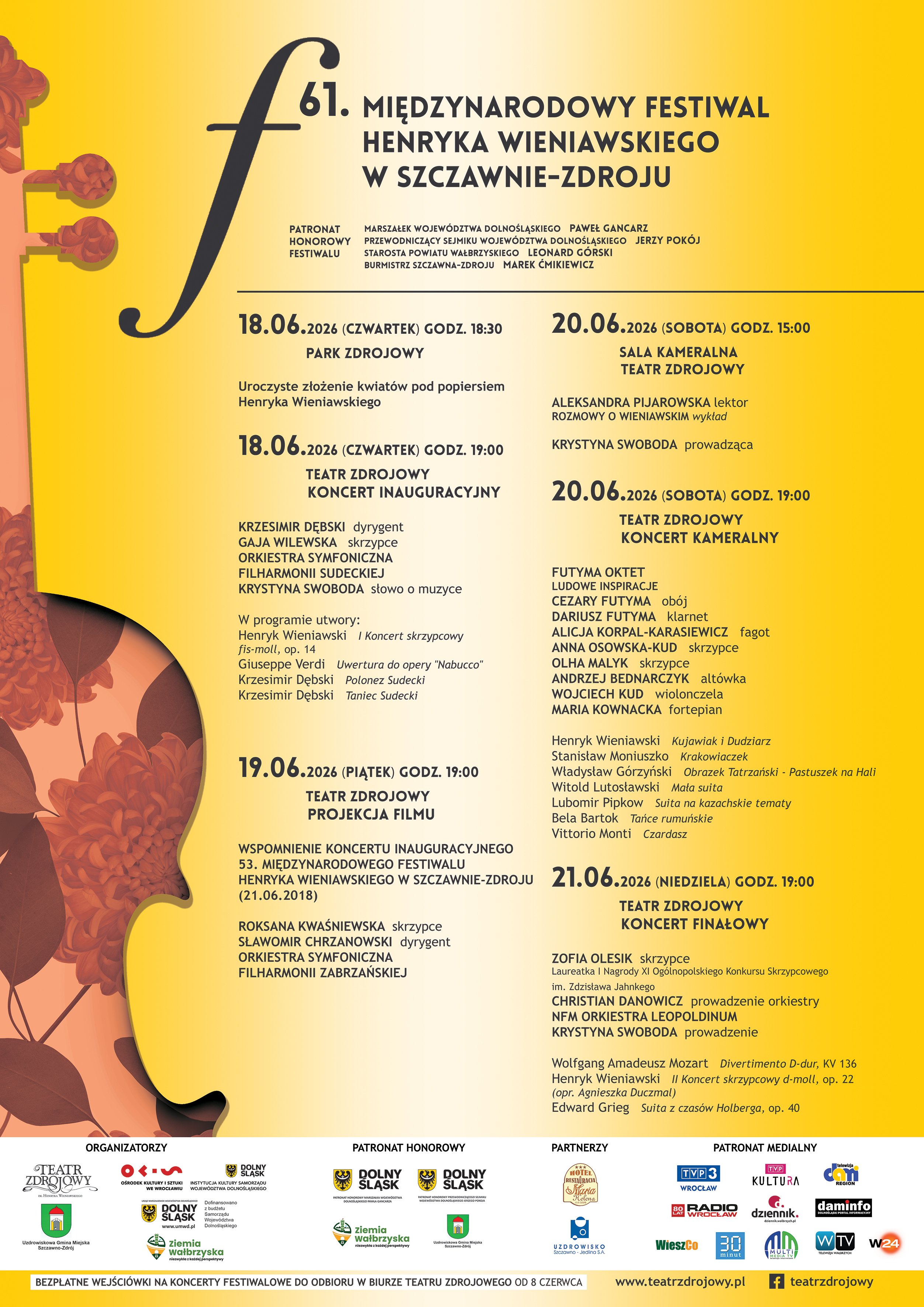 61. Międzynarodowy Festiwal Henryka Wieniawskiego w Szczawnie-Zdroju