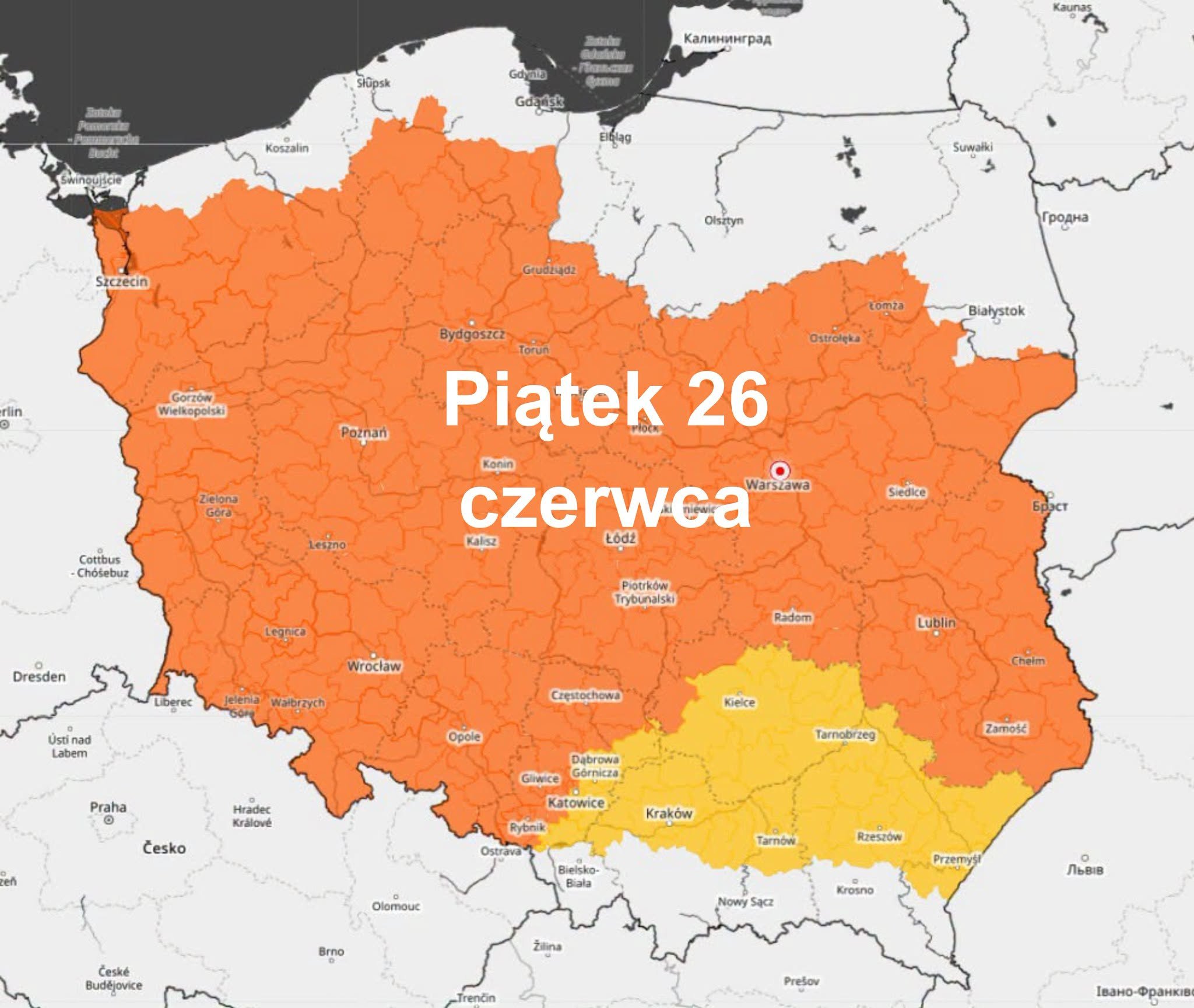 Kraj na "czerwono", nadchodzą potworne upały
