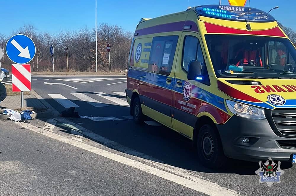 Rowerzysta w ciężkim stanie
