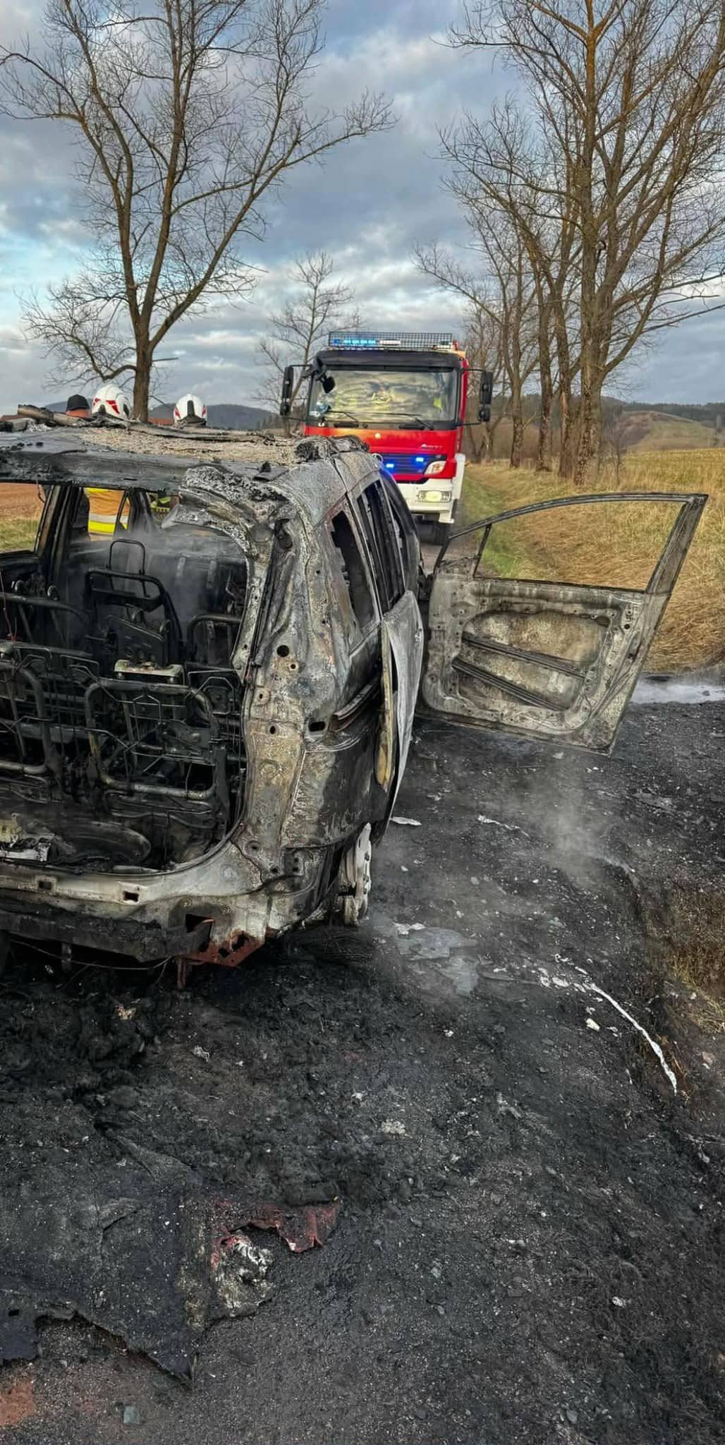 Pożar samochodu osobowego